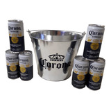 Balde Hielera Frapera Corona + 6 Latas Cerveza Corona Envios
