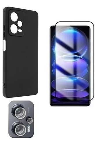 Capa  Slim + Pelicula Vidro 3d +p Cam Para Redmi Note 12 Pro