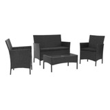 Set Jardín 4 Pers Rattan New Valencia Mesa+ Sillones +silla 