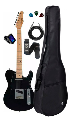 Guitarra Tagima Telecaster T-550 Preta + Kit Capa Cabo