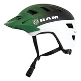 Casco De Bicicleta Montaña Con Visera Ciclismo Ram Limited Color Verde Oscuro Talla M