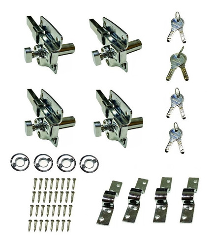 Cerrojo X 4 Igual Llave Computada Antipanico Acero Hermanado