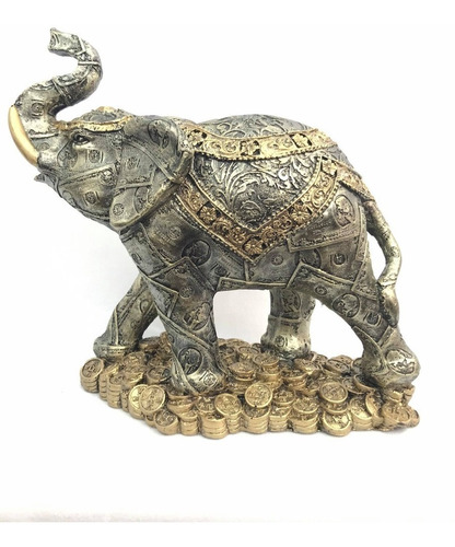 Figura Decorativa Elefante De La Abundancia Dolares 28 Cm