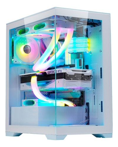 Gabinete Gamer K-mex Poseidon Branco Mid Tower Matx Cg-w1g4