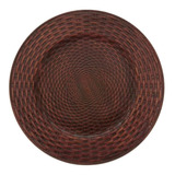 Jogo Com 6 Sousplat Redondo Rattan Bronze 33 Cm Mimo Style