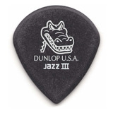 6 Plumillas Dunlop Gator Grip Jazz Iii Negras 1.40 571p1.4 Color Negro