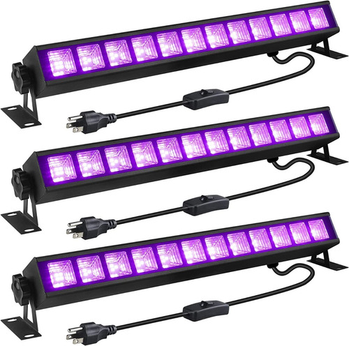 3 Luces Led Uv Neón Negra Ultravioleta Discoteca Fiesta Bara