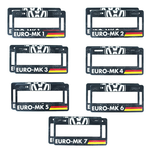 Par Marco Portaplacas Plastico Impreso Vw Euro Mk Germany F1