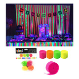 Festón Fluorescente Ideal Para Fiestas Neón Decoraciones