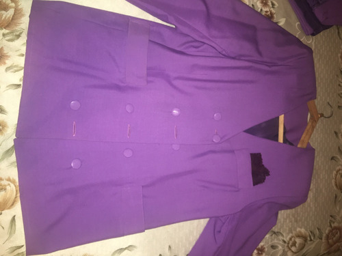 Traje Conjunto Saco Y Pollera Violeta