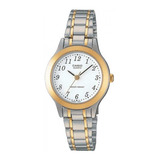 Reloj Casio Mujer Ltp-1128g-7brdf Original Color De La Correa Plateado