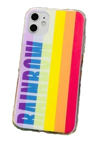 Funda Silicon Para iPhone De Arcoiris De Colores. Rainbow.