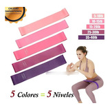 Kit 5 Ligas-bandas Fitness De Resistencia Rosas Moradas 