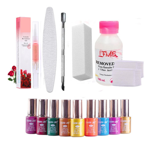 Kit Manicura Reposicion Esmaltes Semipermanentes Removedor