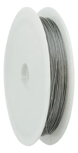 Tanza Metalizada Plateada De Acero 1 Rollo X50m Armado Bijou