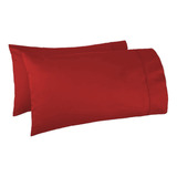 X2 Fundas Para Almohadas De Microfibra 90x50 Color Rojo Liso