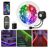 Banda De Luz Led Con Sensor De Movimiento, 13,12 Pies Rgb Mu