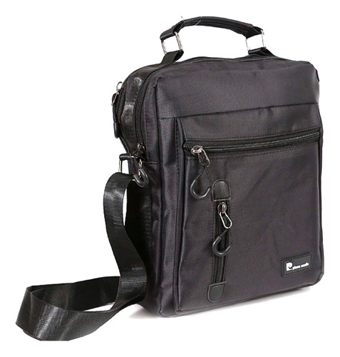 Morral Cartera Hombre Bolso Negro Porta Tablet Impermeable