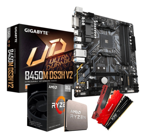 Kit Upgrade Amd Ryzen 5 5600gt + B450m Ds3h + 16gb 3200mhz