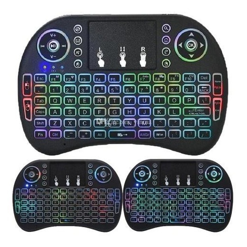 Mini Teclado Inalámbrico Airmouse Android Smart Tv Iluminado