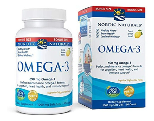 Nordic Naturals Omega-3, Sabor A Limón - 690 Mg Omega-3-90 G