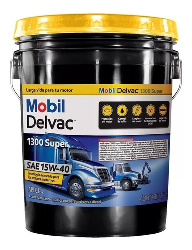 Cubeta Aceite 19l Mobil Delvac Ck4 15w40 Diesel O Gasolina 