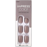Kiss Impress Color Press-on Manicure, Kit De Uñas De Gel, Te