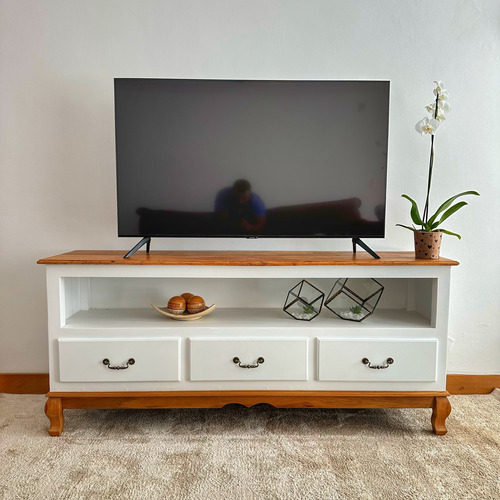 Rack Aparador Sala Quarto Branco Estante Para Tv Madeira 