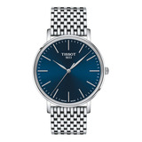 Reloj Hombre Tissot T143.410.11.041.00 Everytime Color De La Correa Plateado Color Del Bisel Plateado Color Del Fondo Azul