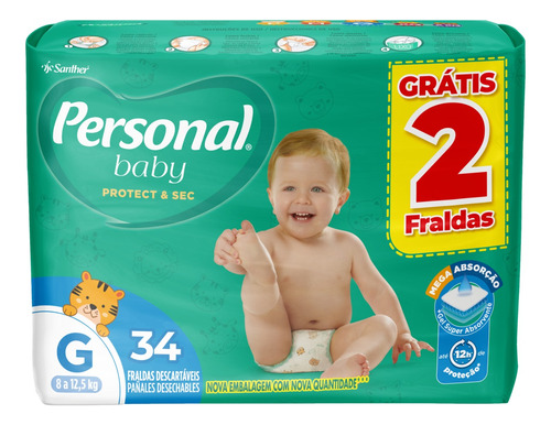 Personal Baby Protect & Sec 34 G Fraldas
