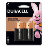 Pilha C Média Lr14 Alcalina Duracell Cartela 2 Unidades