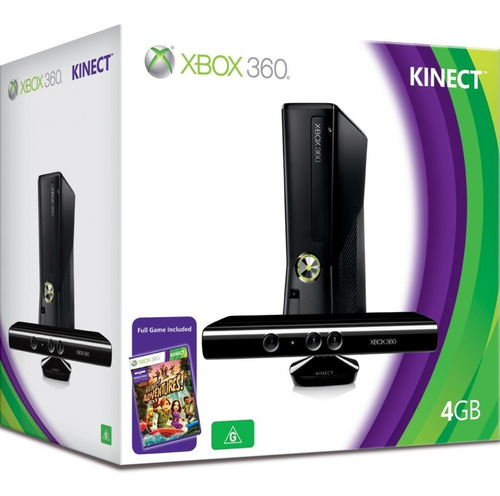 Microsoft Xbox 360 + Kinect Slim 4gb Color Negro