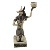 Figura Adorno Acuario Resina Dioses Egipcios Anubis Y Vasija