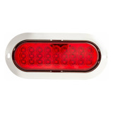 Plafón Lateral Rojo 27 Leds Ovalado Cromo Tráiler Tunelight