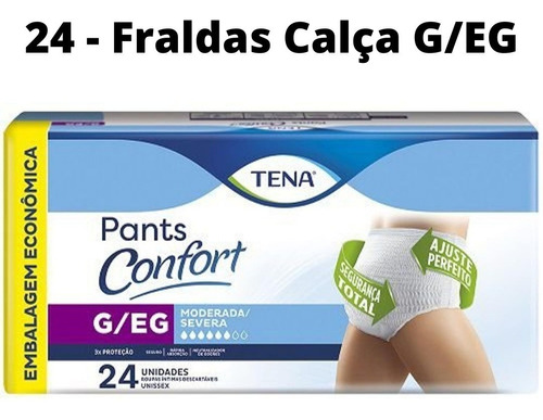 Fralda Geriátrica Tena Pants Confort P/m Ou G/eg Com 24 Unid
