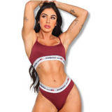 Kit C/7 Conjuntos Pitbull Top E Calcinha Lingerie