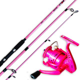 Combo Pesca Variada Mujer Rosa Caña Hueca 2.10m + Reel 3 Rul