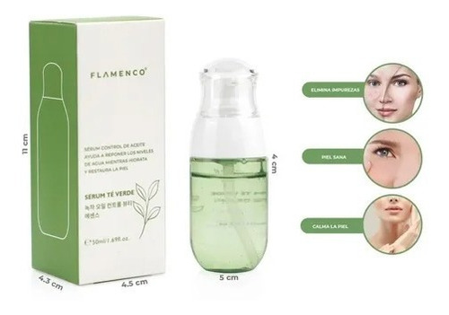 Serum Te Verde Flamenco Control De Aceite Restaura La Piel Tipo De Piel Todo Tipo De Piel