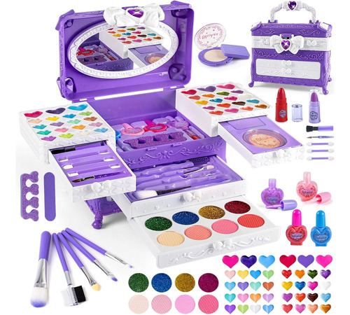 Kit De Maquillaje Real, No Tóxico, Lavable  Para Niñas 66 Pz