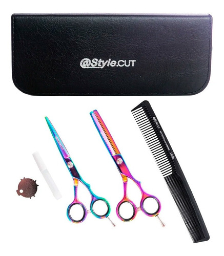 @style.cut Kit Tijeras Cobalto Corte 5.5 + Pulir 5.5+ Peine