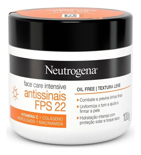 Creme Antissinais Neutrogena Fps22 Vitamia C Face Care 100g