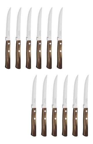 Cuchillo Para Asado Polywood Tramontina Roble 5 PuLG X12 Uni