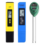 Pacote Com 3 Medidores De Ph Tds Ppm Meter E 3 Em 1 Solo Par