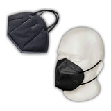 10 Máscara Preta Kn95 Proteção Total C/ Elástico De Malha