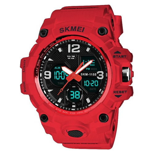 Reloj Skmei Digital Analógico Rojo Grande Sumergible 1155b