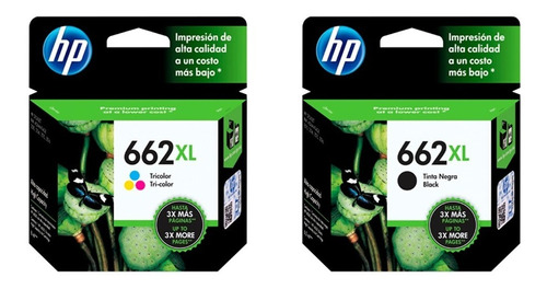 Combo Hp 662xl Original Negro + Color 3435 4645 2515 1515