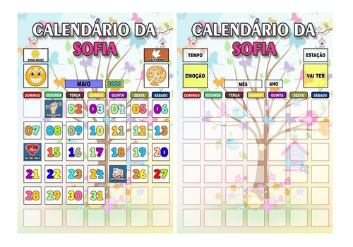 Imã Calendário Montado Personalizado Vários Temas Com Tags