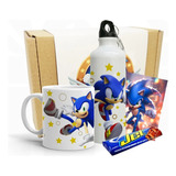 Caja De Regalo Sonic Artesanal/mug Sonic/ Botella/niños