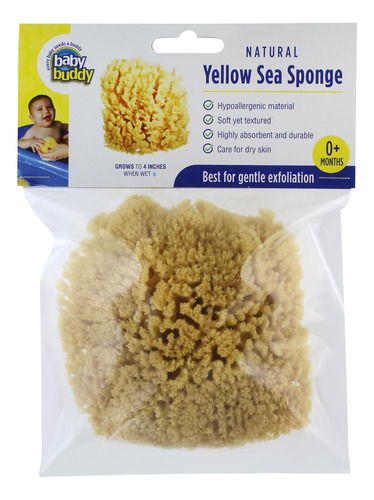 Esponja De Mar Amarilla Natural, Esponja De Baño Para Bebé, 
