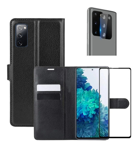 Capa Carteira Para Galaxy S20 Fe + Película 3d + Pel Câmera